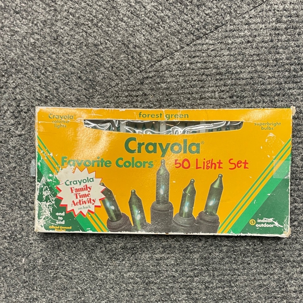 Crayola Favorite Colors 50 Light Set in Forest Green 1996 NOS NWT Christmas